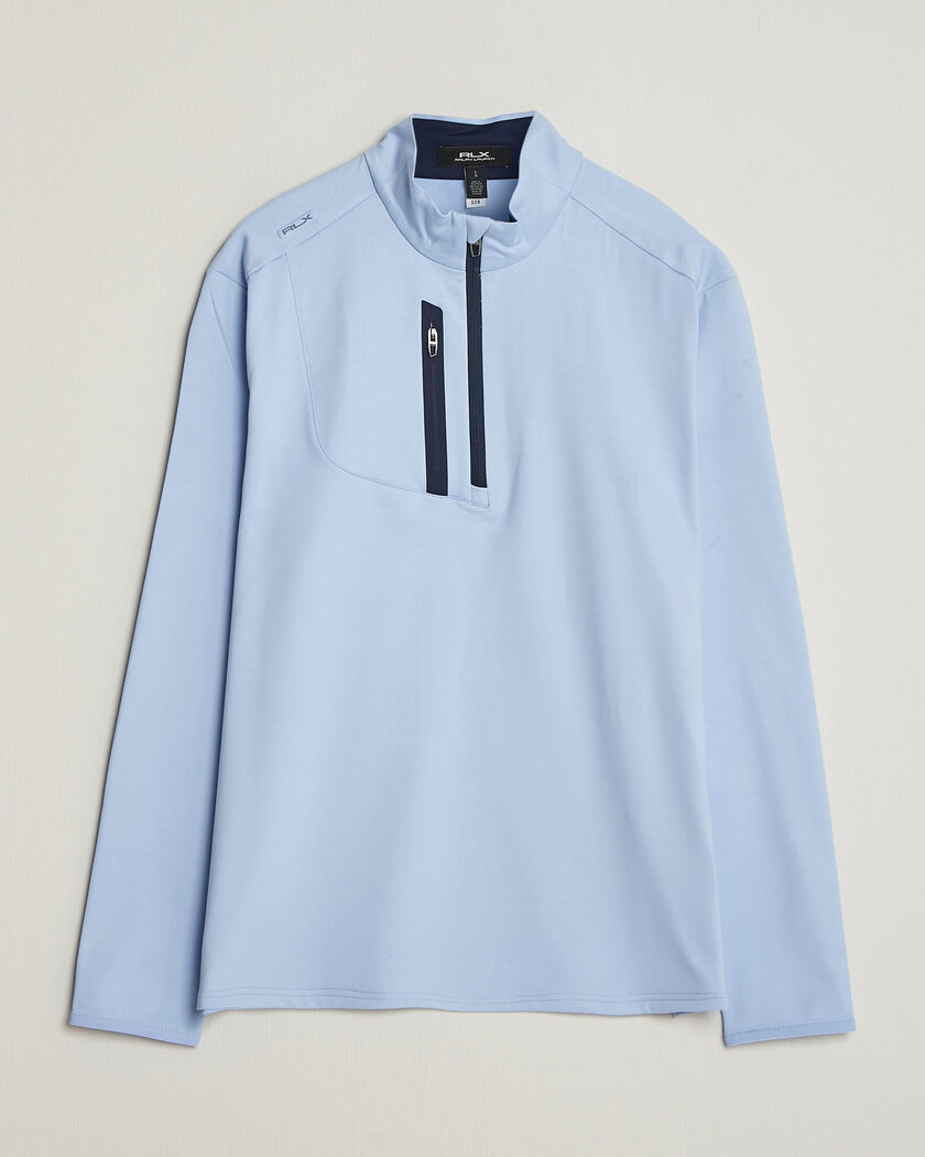 Polo Ralph Lauren Luxury Jersey Half Zip Pebble Blue – Blue