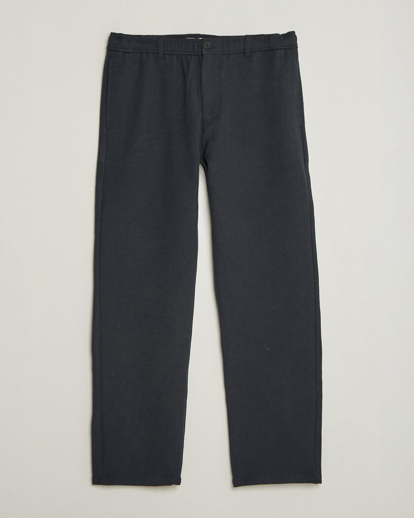 Samsøe Samsøe Jabari Brushed Cotton Drawstring Trousers Dark Grey Melange – Grey