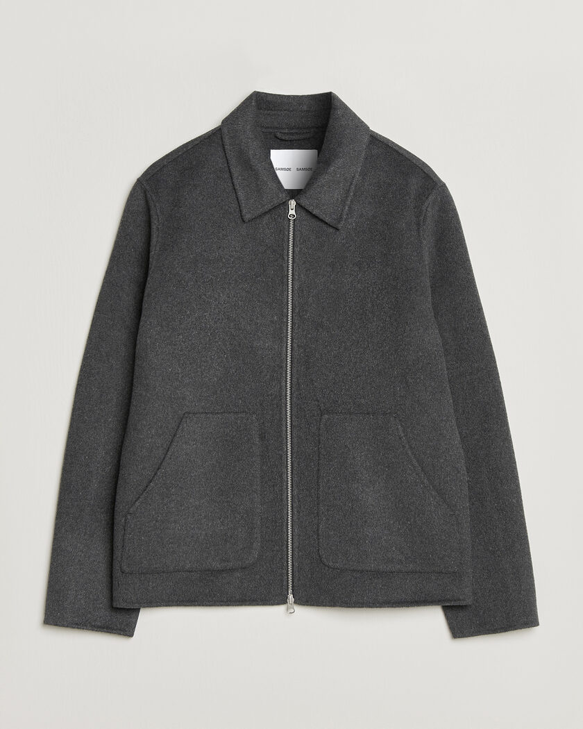 Samsøe Samsøe Paulo Wool Shirt Jacket Dark Grey Melange – Grey