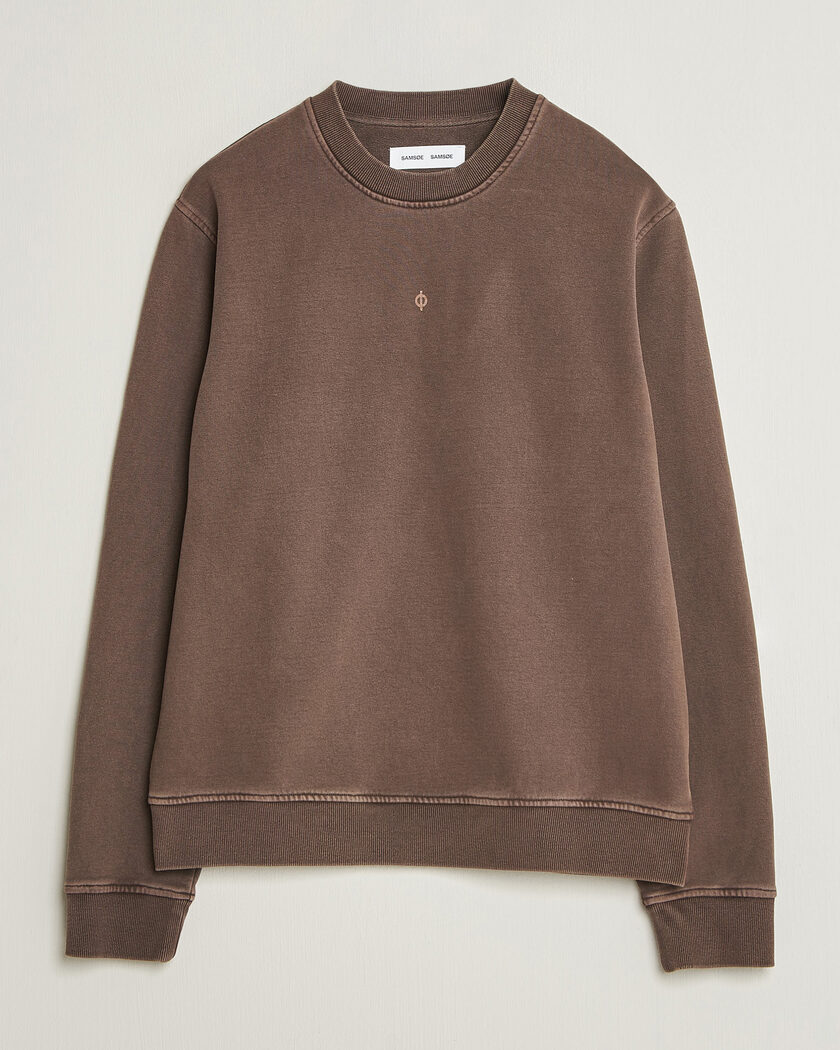  Samsøe Samsøe Ollie Washed Crew Neck Sweatshirt Delicioso – Brown