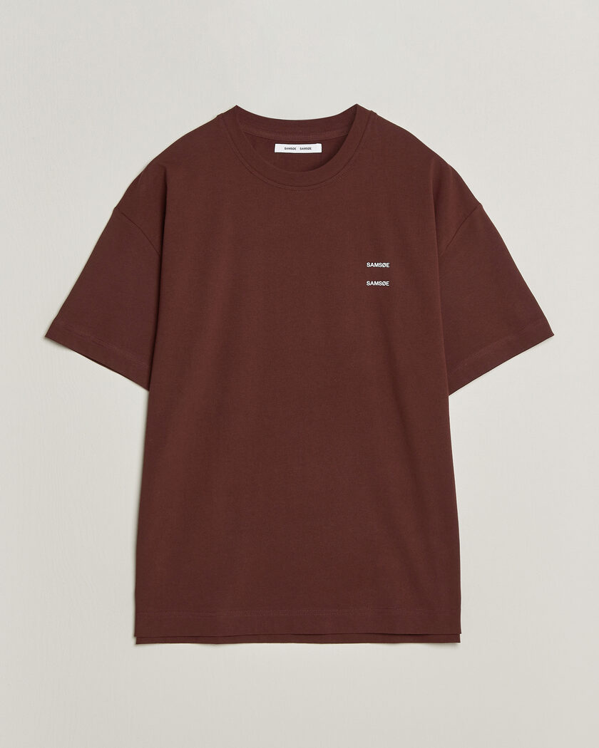 Samsøe Samsøe Joel Organic Cotton T-Shirt Bitter Chocolate – Red