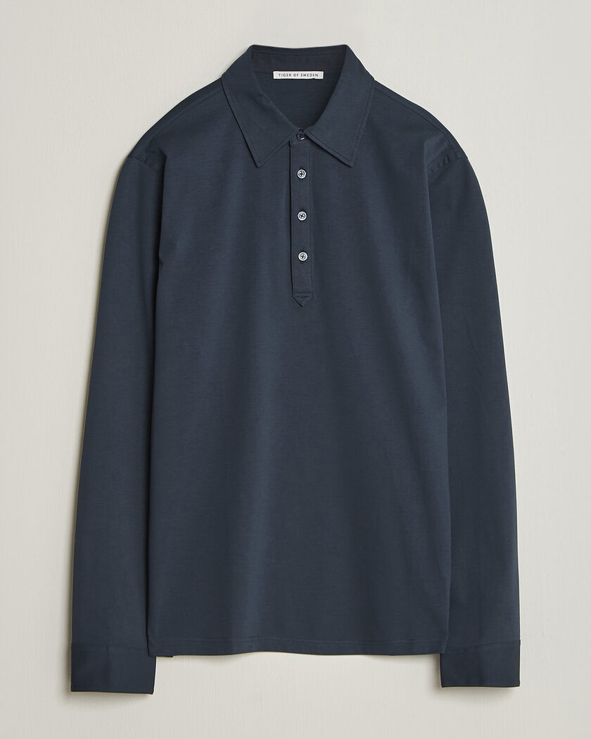 Tiger of Sweden Tanner Mercerized Cotton Polo Light Ink – Blue