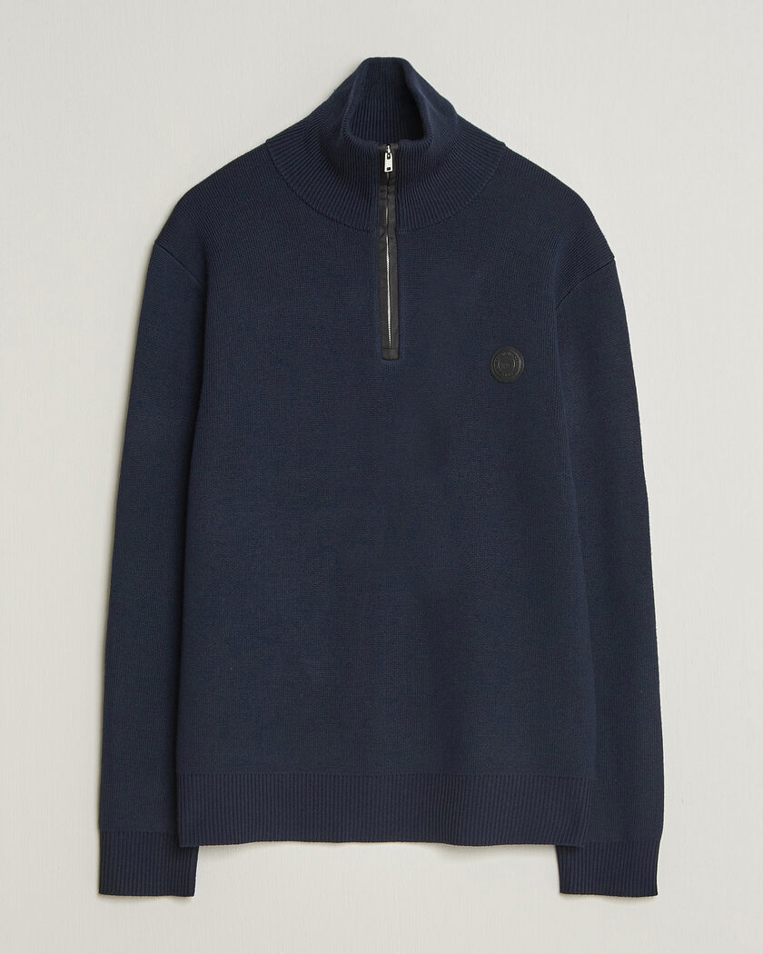 Tiger of Sweden Hamish Wool Heavy Knitted Half Zip Night Grape – Blue