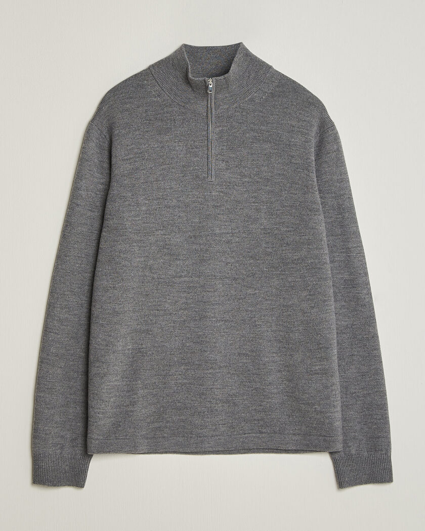 Tiger of Sweden Travis Wool Half Zip Concrete Melange – Grey