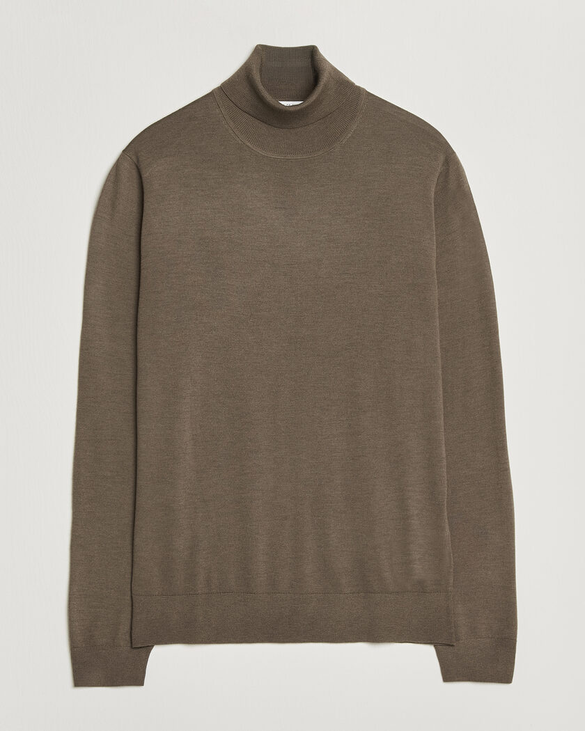 Tiger of Sweden Nevile Extra Fine Merino Polo Aged Timber – Brown