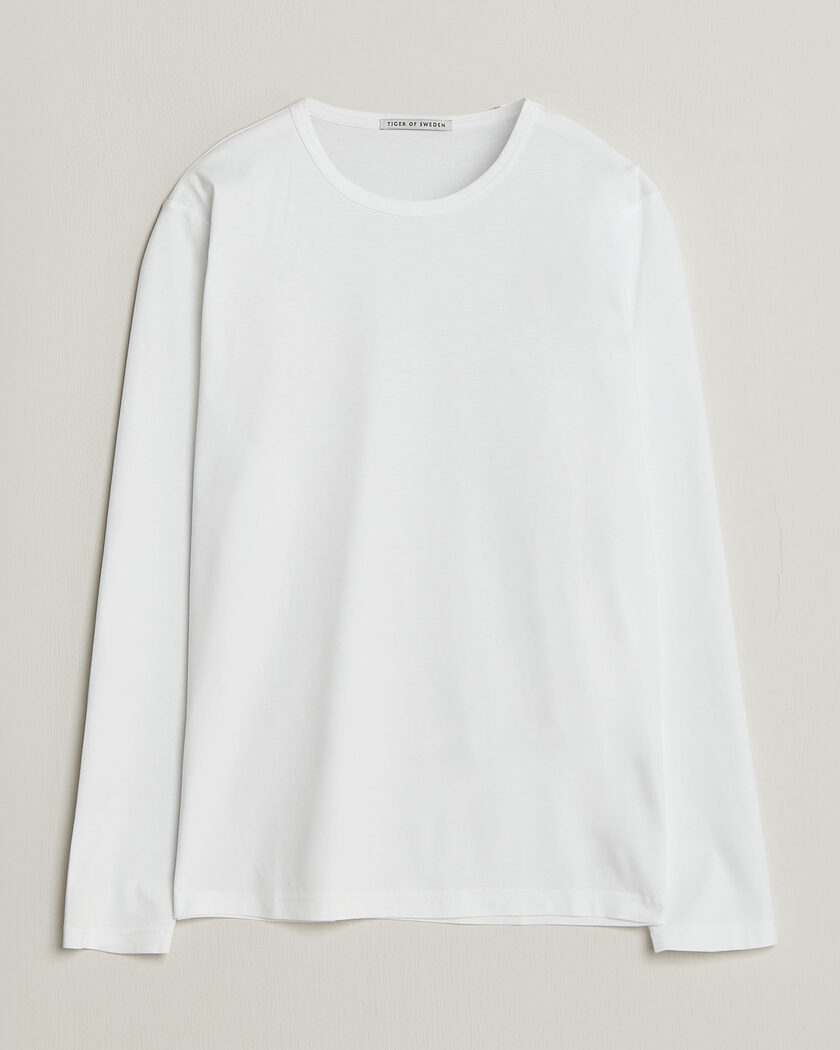 Tiger of Sweden Olaf Mercerized Cotton Long Sleeve T-Shirt Pure White – White