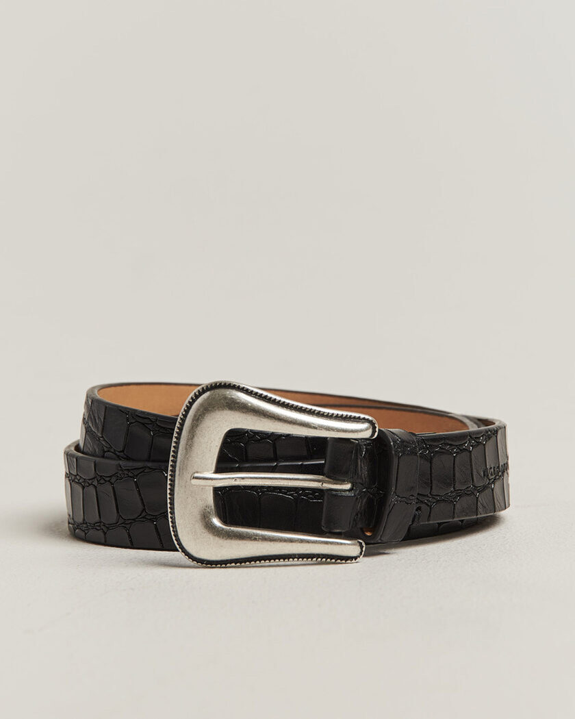 Auralee Leather Square Buckle Belt Black at CareOfCarl.com