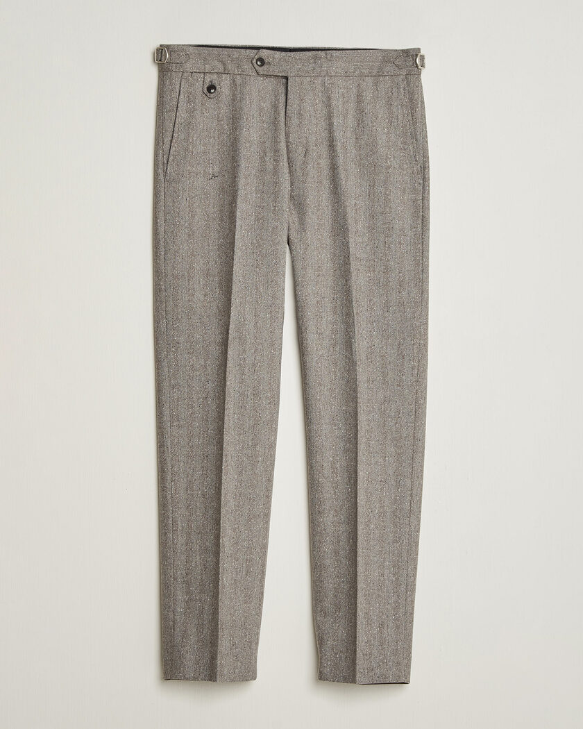 Gant Wool Glencheck Suit Trousers Ceramic Grey at CareOfCarl.com