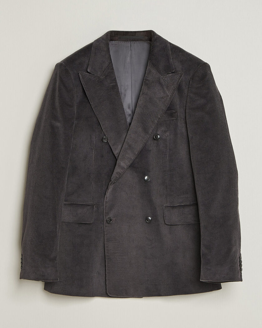 Tiger of Sweden 1903 Corduroy Double Breasted Blazer Phantom – Grey
