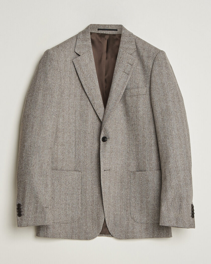  Tiger of Sweden Justin Wool Donegal Suit Blazer Dark Stone – Beige