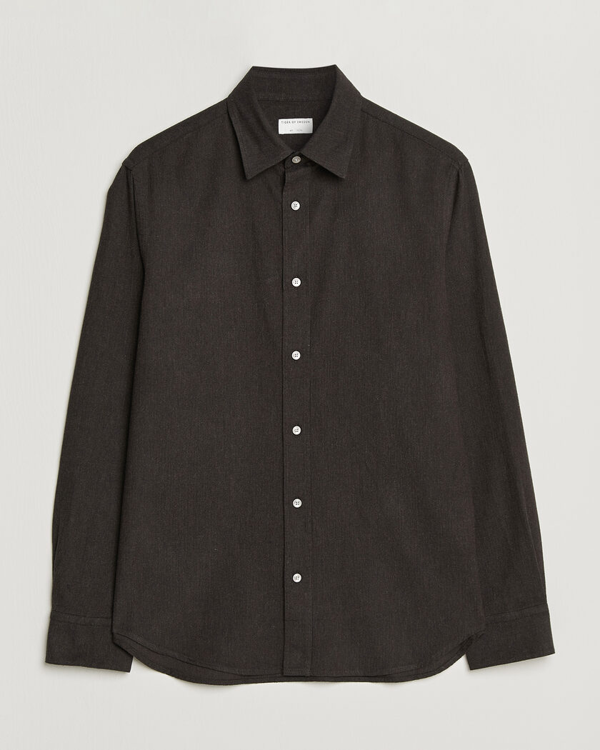 Tiger of Sweden Bjorn Brushed Cotton Shirt Espresso – Brown