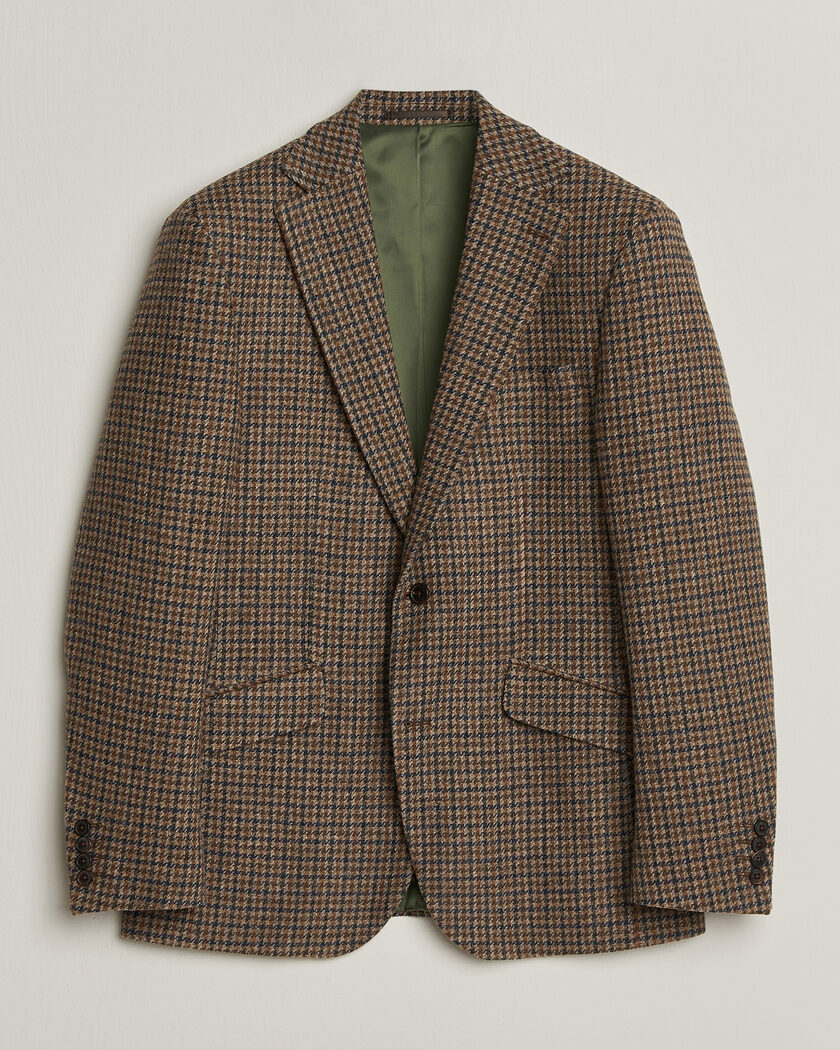 Walker Slater Edward Lambswool Puppytooth Blazer Sandstone – Brown