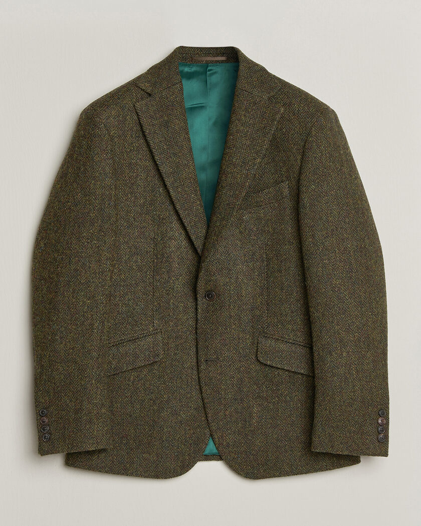 Walker Slater Edward Harris Tweed Herringbone Blazer Green – Green