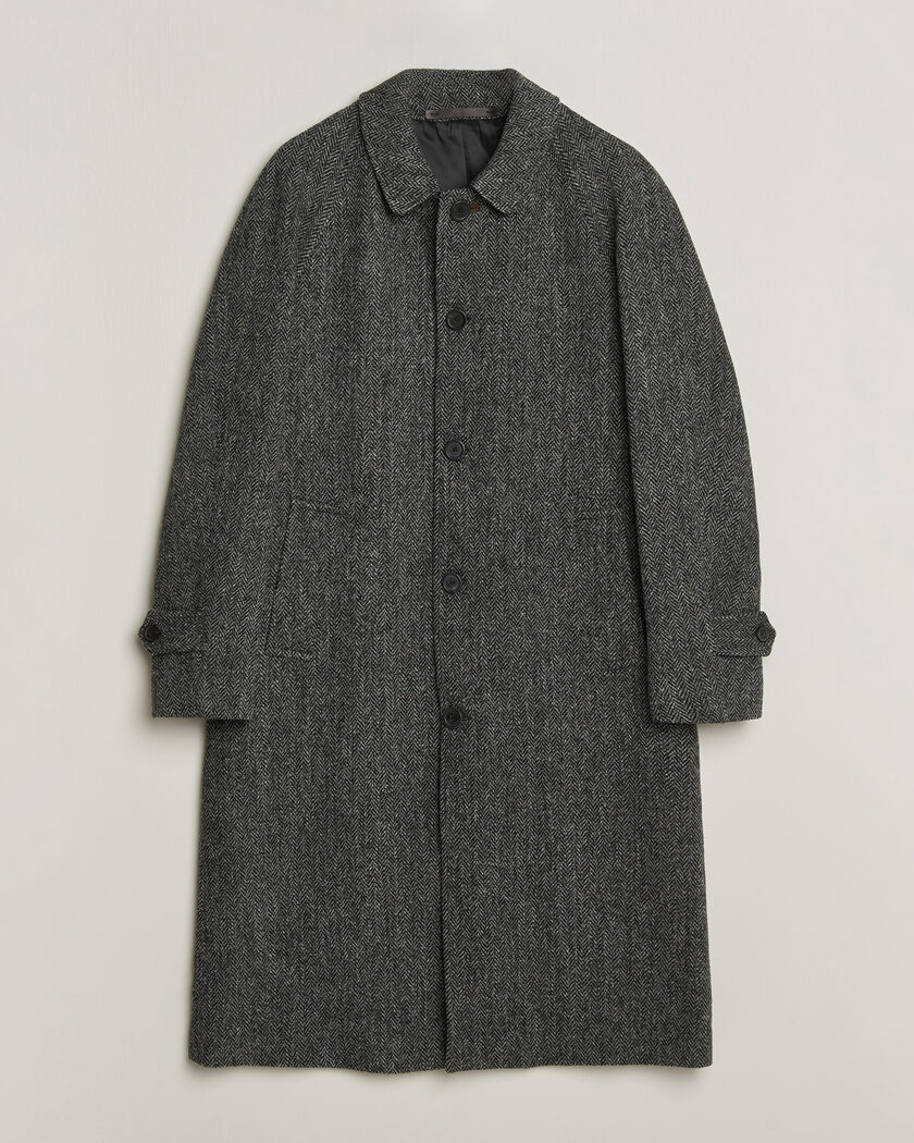 Walker Slater Sherlock Harris Tweed Herringbone Coat Charcoal – Grey