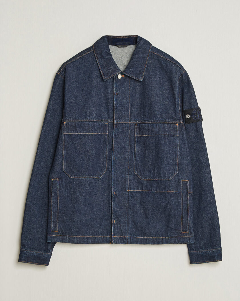 Stone Island Indigo Denim Coach Jacket Blue Rinse – Blue