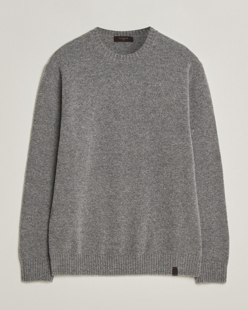 Zanone Wool Boucle Crew Neck Grey Melange – Grey