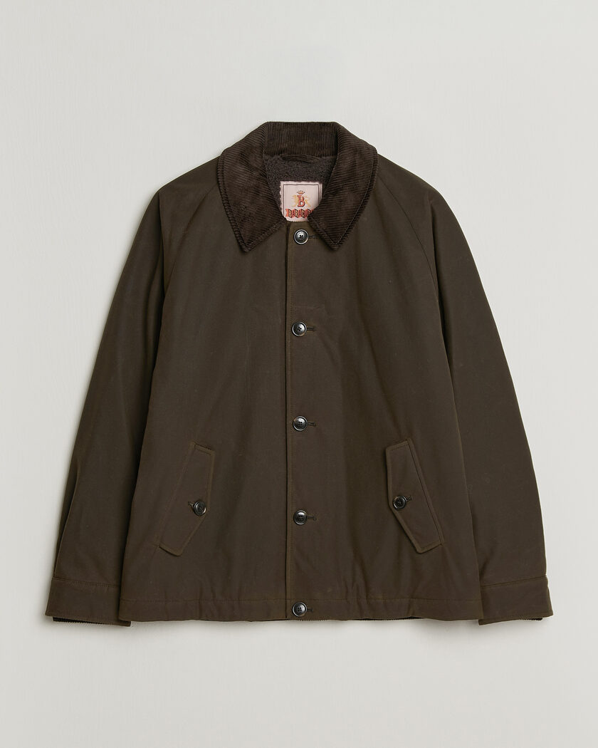 Baracuta Waxed Sherling Lined Deck Jacket Deep Moss – Green