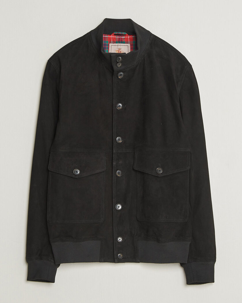 Baracuta Suede Blouson Jacket Black – Black