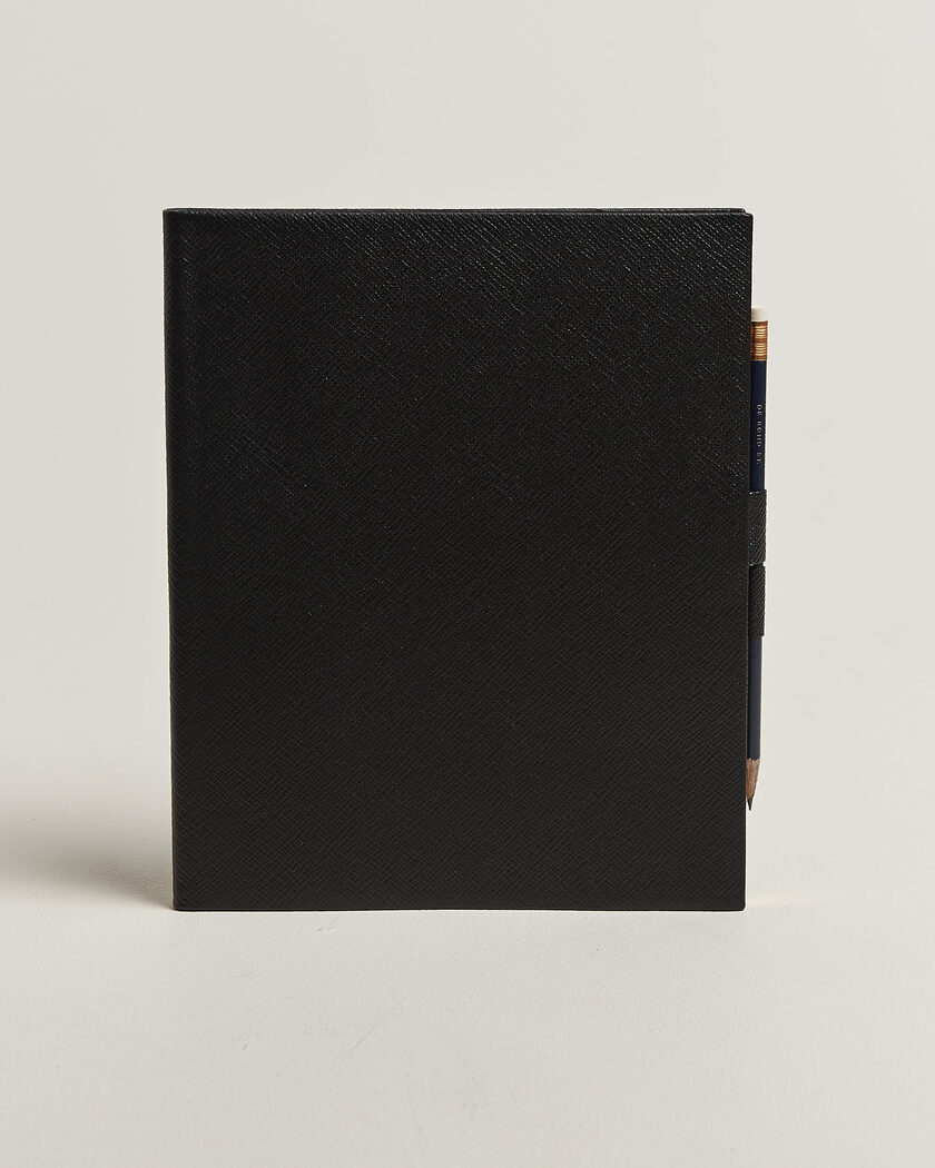 Smythson Pastegrain Sketchbook Black – Black