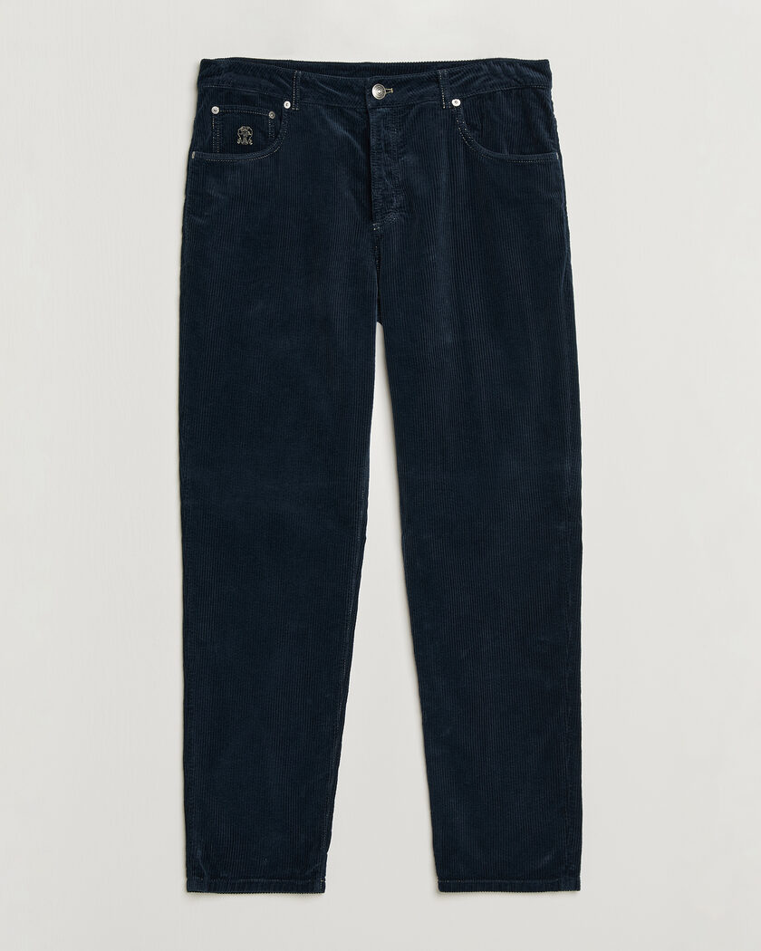 Brunello Cucinelli Leisure Fit Corduroy 5-Pocket Pants Navy – Blue
