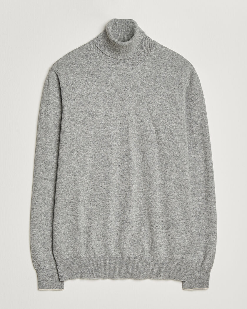 Brunello Cucinelli 2 Ply Cashmere Rollneck Grey Melange – Grey