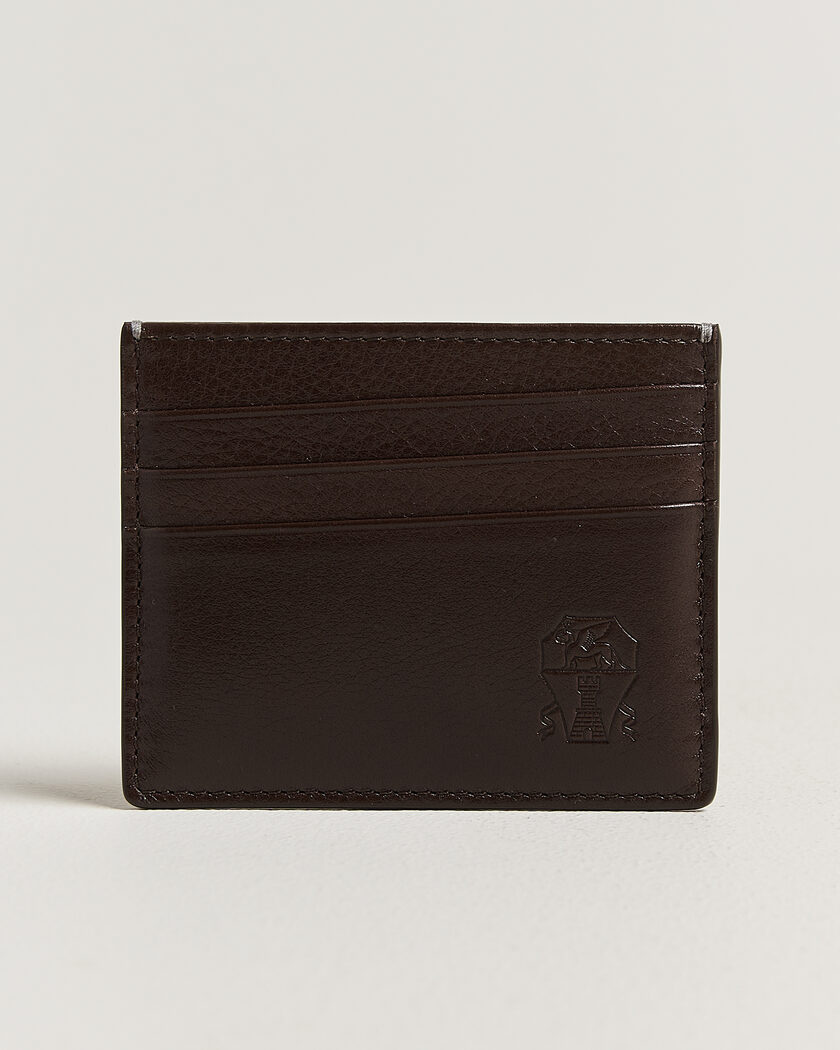 Brunello Cucinelli Grain Leather Card Holder Dark Brown – Brown