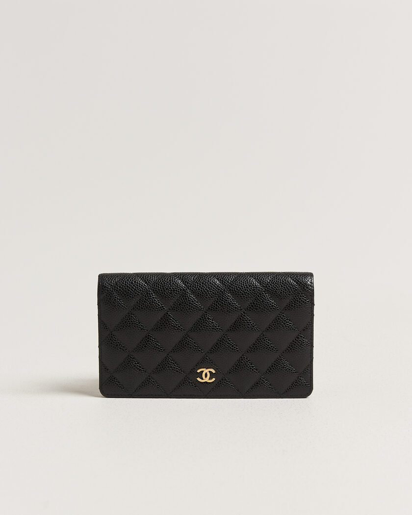 Chanel Pre-Owned Classic Bifold Wallet Caviar Leather Black – Black