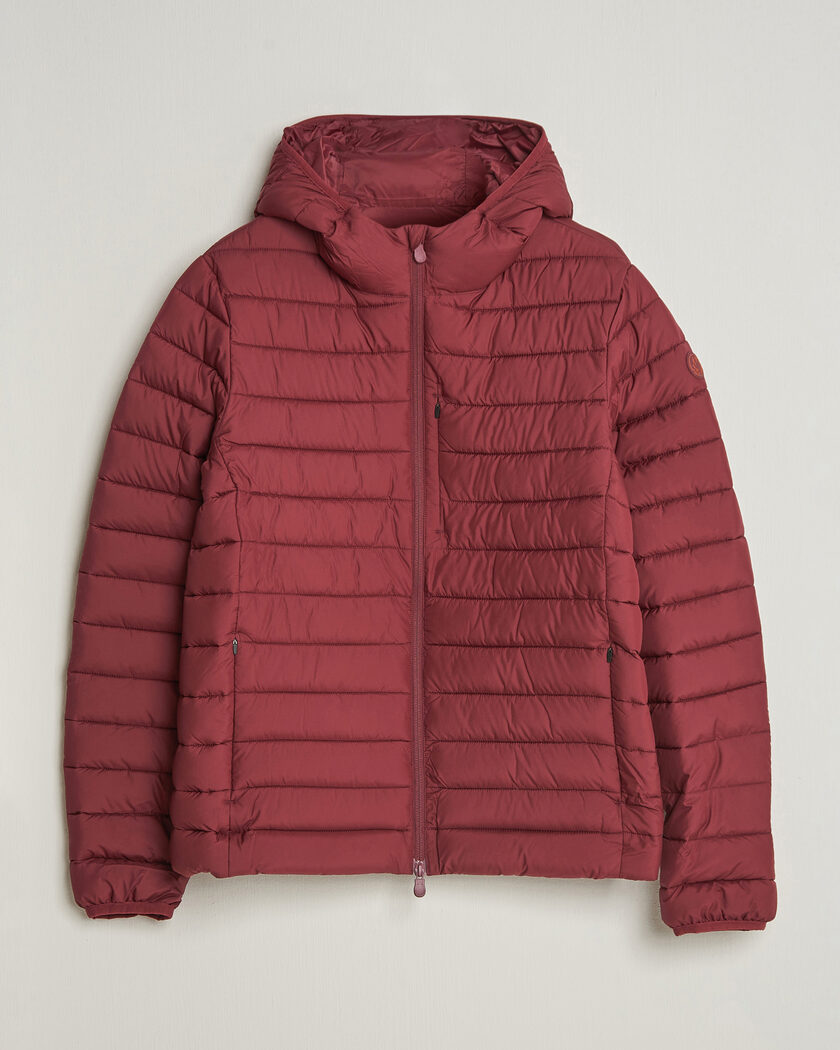 Save The Duck Juncus Matt Lightweight Hood Jacket Wine Red – Red