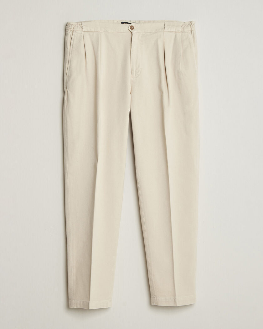 Briglia 1949 Portobello Loose Fit Cotton Trousers Ecru – White