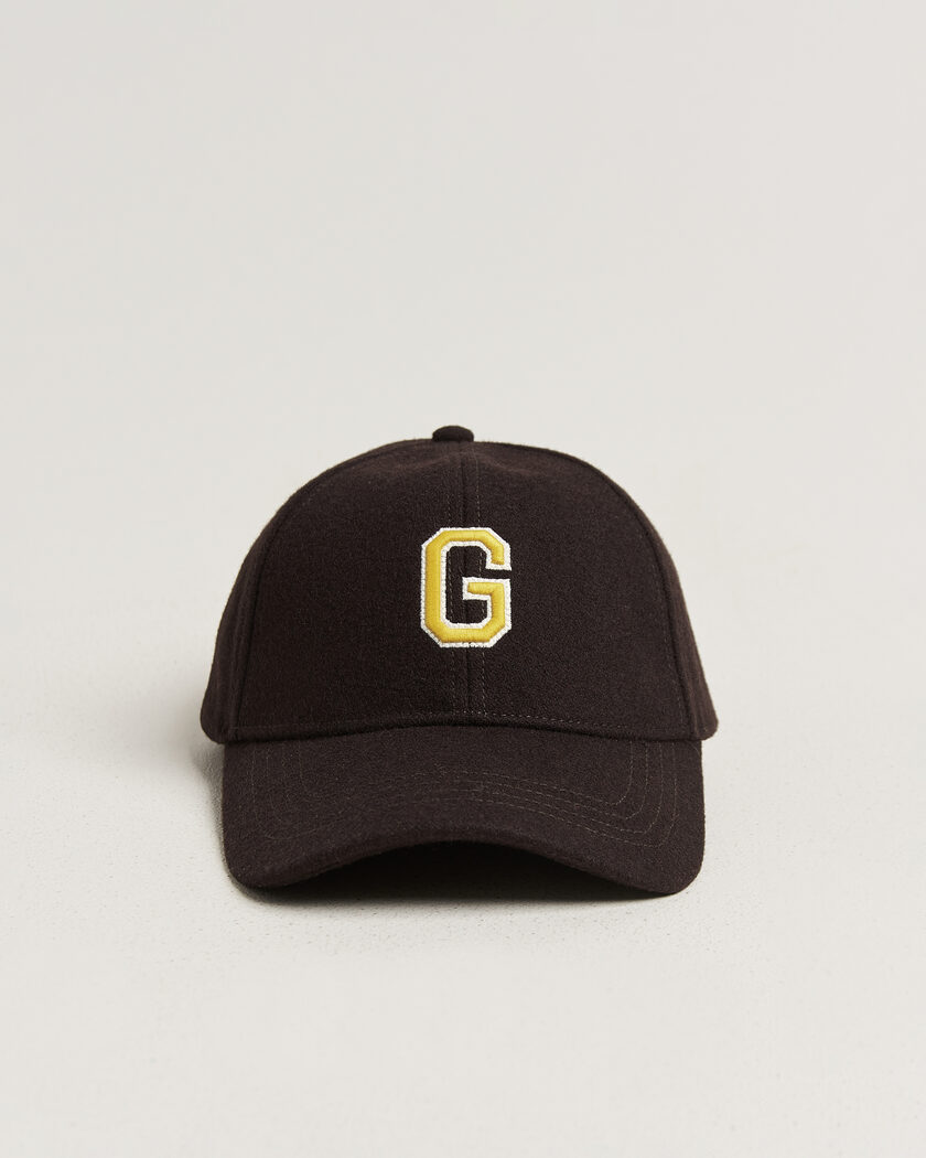 Gant G Badge Wool Melton Cap Charred Wood Brown – Brown
