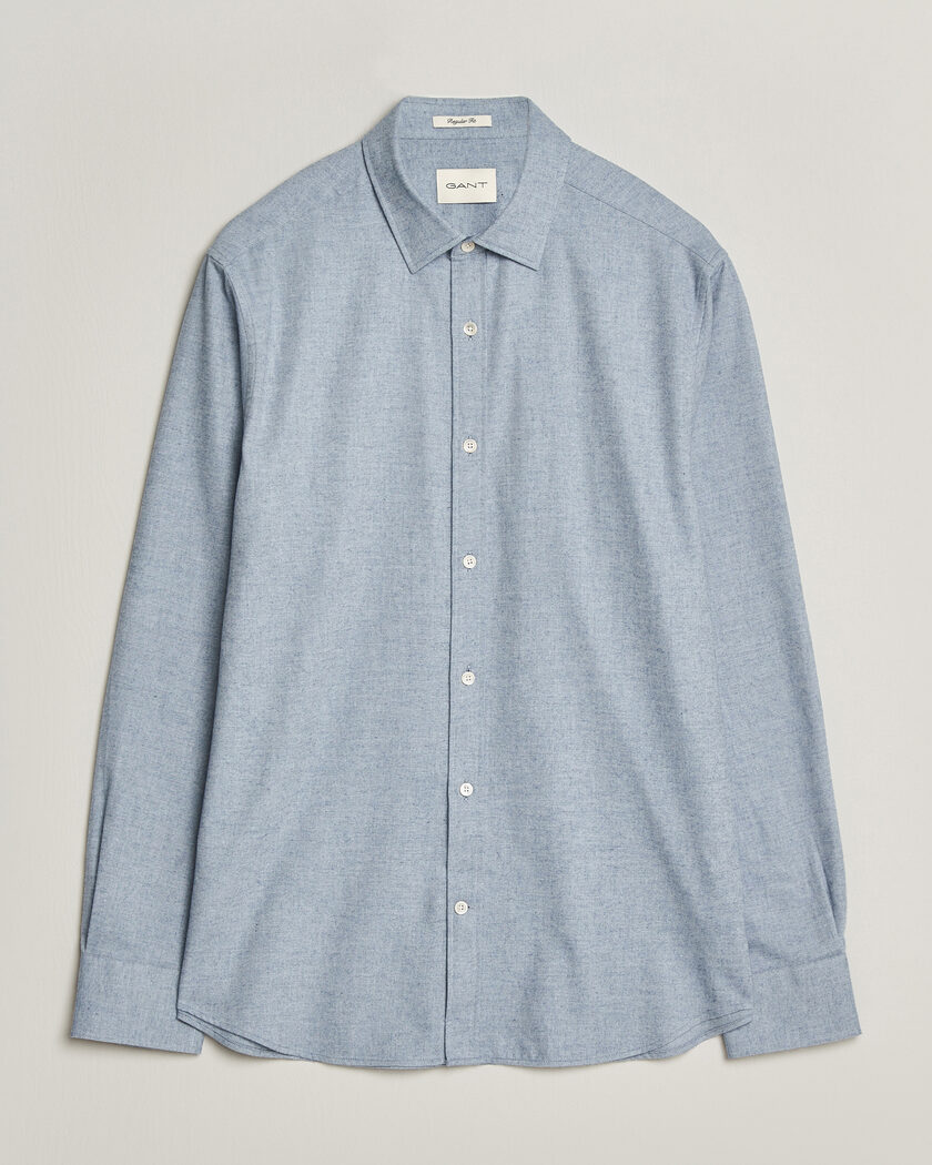 Gant Regular Fit Flannel Shirt Light Blue Melange – Blue