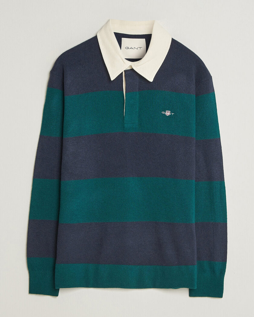 Gant Lambswool Barstriped Rugger Dark Emerald – Green