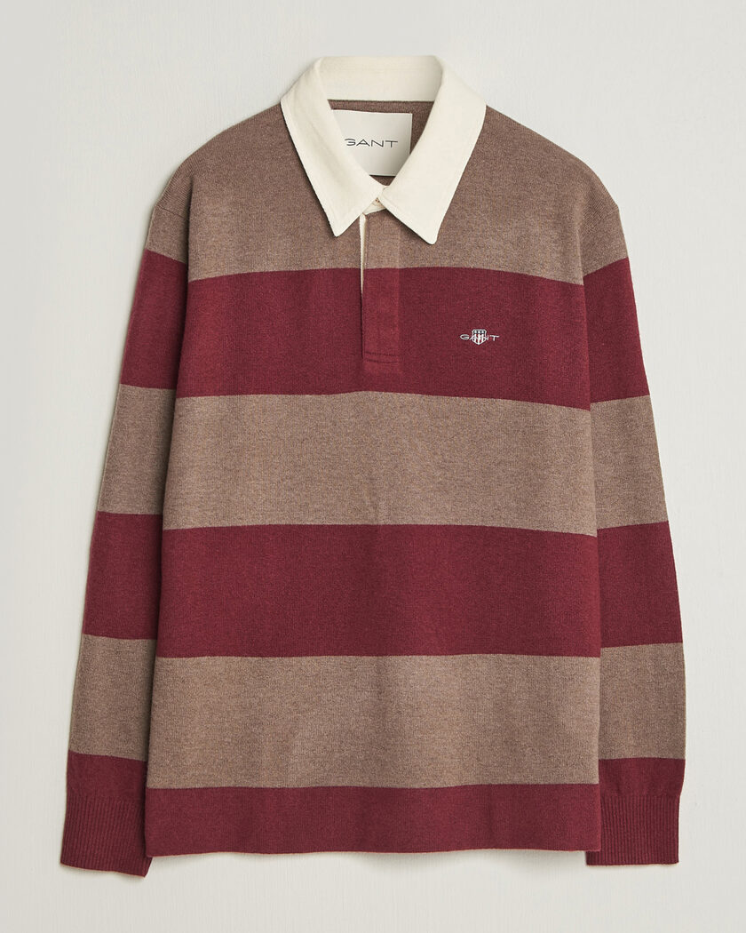 Gant Lambswool Barstriped Rugger Deep Grape Wine – Multi-colour