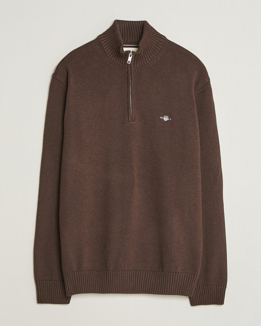 Gant Casual Cotton Half Zip Black Brown Melange – Brown