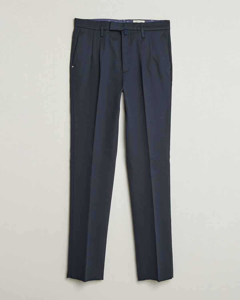 Jacob Cohën Lucas Pleated Cotton Gabardine Trousers Navy – Blue