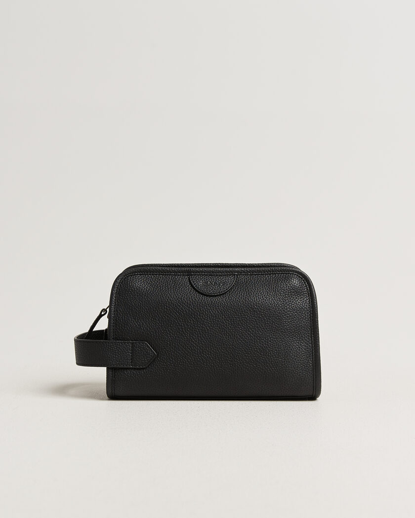 Gant Grained Leather Wash Bag Black – Black
