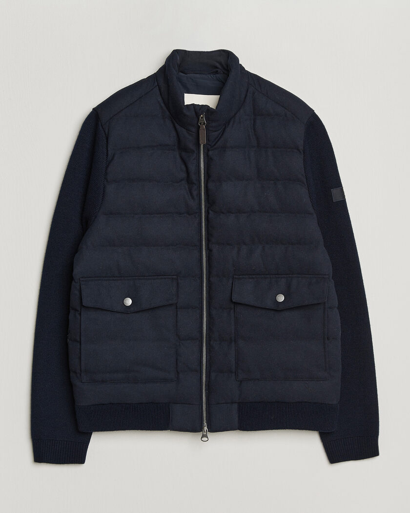 Gant Padded Hybrid Flannel Jacket Evening Blue – Blue