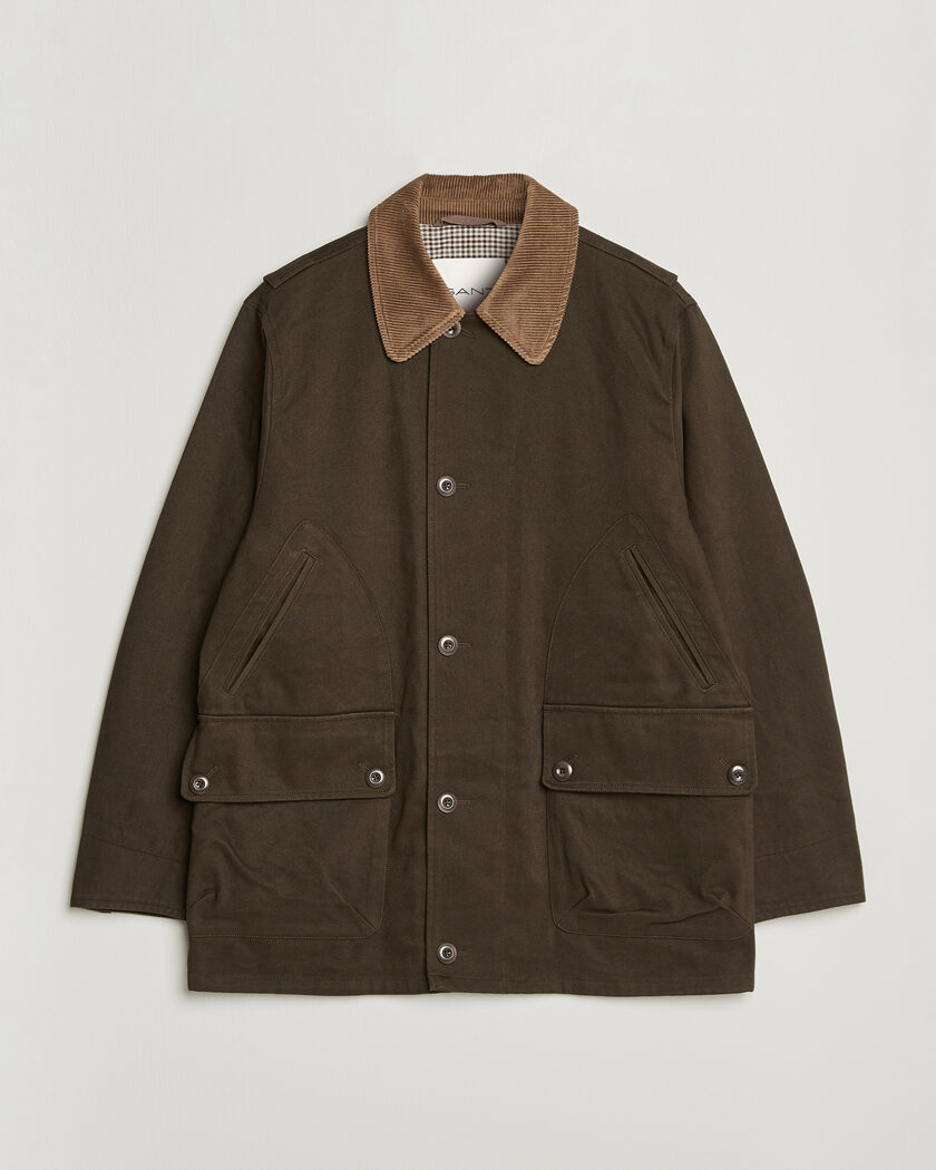 Gant Moleskin Decker Jacket Dark Moss Green – Green