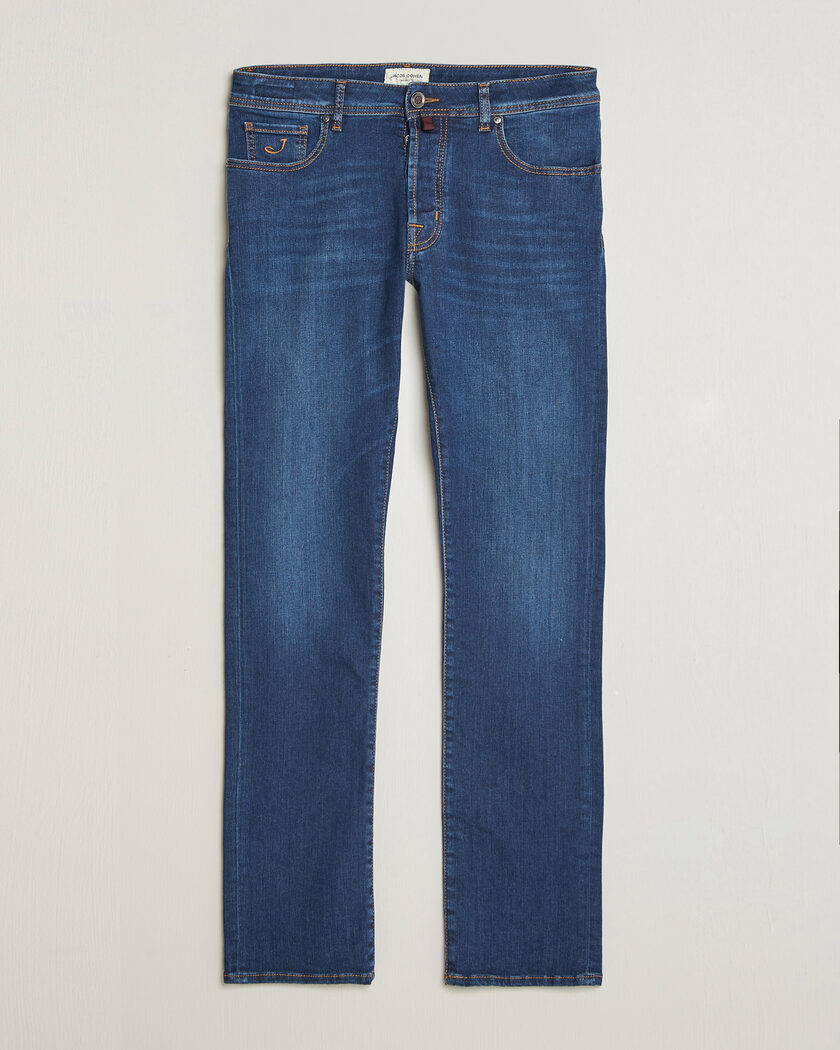 Jacob Cohën Bard Slim Fit Vintage Wash Stretch Jeans Mid Blue – Blue
