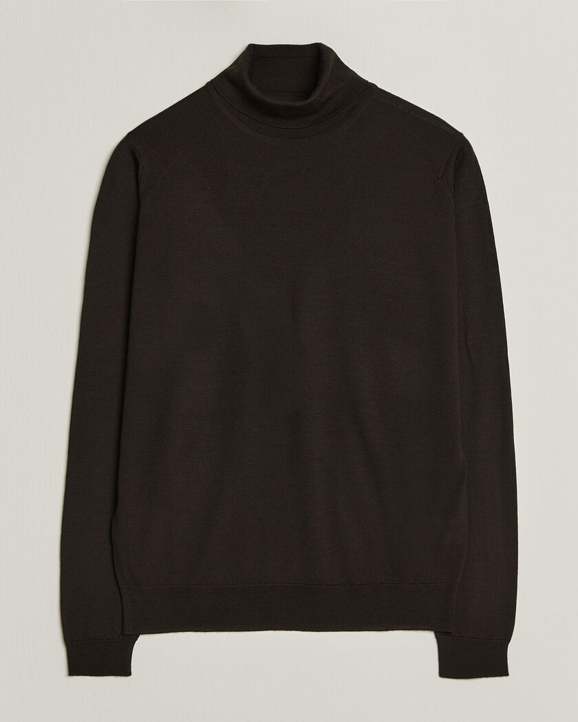 John Smedley Cherwell Extra Fine Merino Rollneck Faulkner Brown – Brown