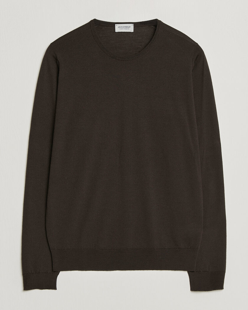 John Smedley Lundy Extra Fine Merino Crew Neck Faulkner Brown – Brown