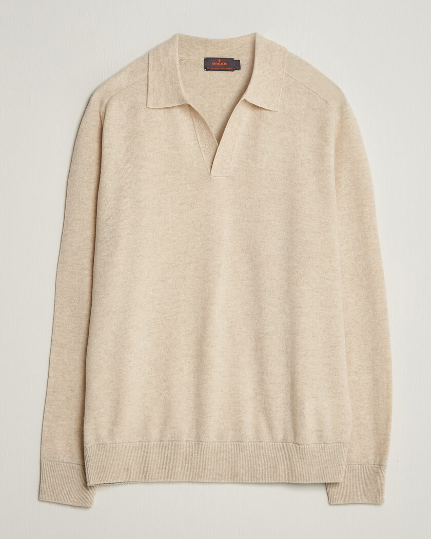 Morris Wilfred Cashmere Resort Polo Off White – Beige