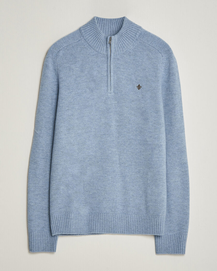 Morris Hertford Lambswool Half Zip Blue – Blue