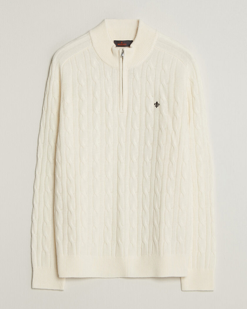 Morris Hertford Cable Half Zip Off White – White