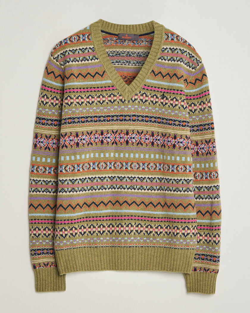 Morris Tavish V-Neck Olive – Green
