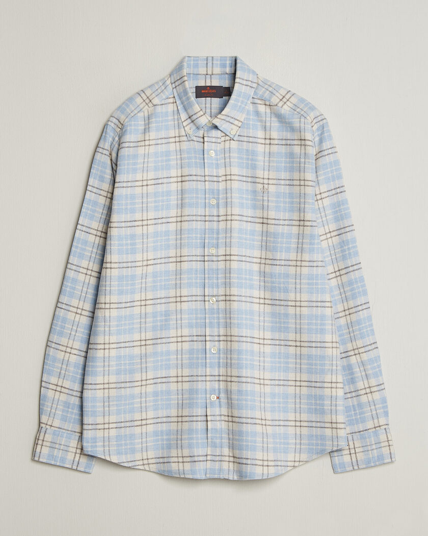 Morris Flannel Mouliné Shirt Light Blue – Blue