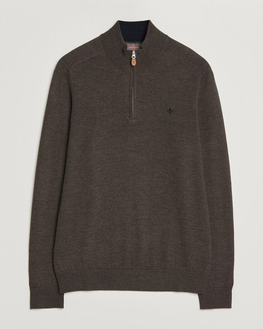 Morris John Merino Half Zip Brown – Brown