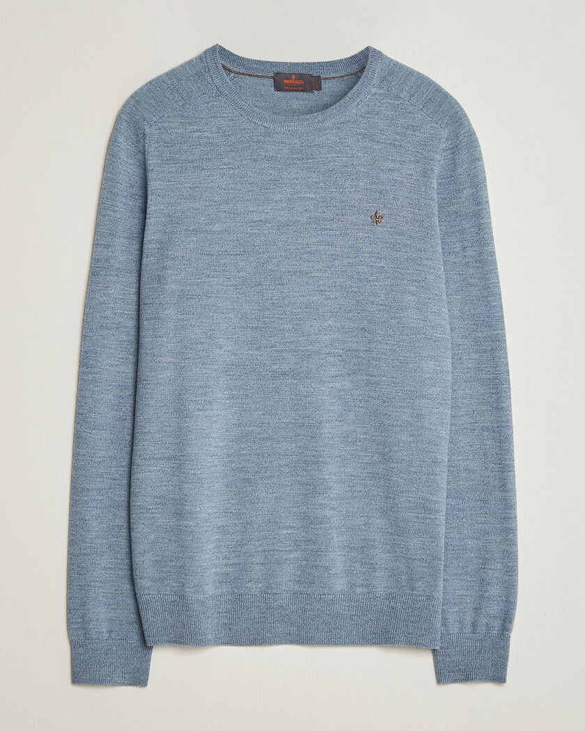 Morris Merino O-Neck Light Blue – Blue