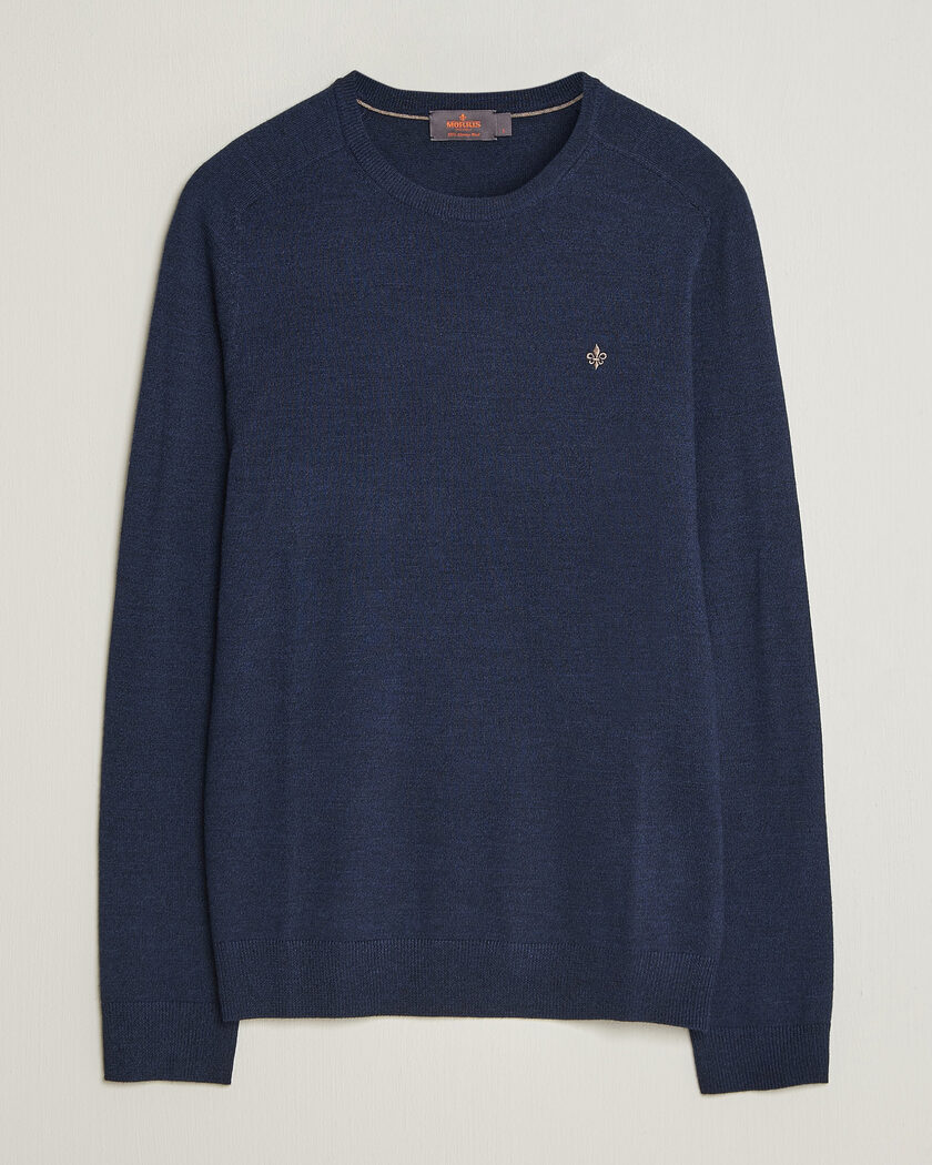 Morris Merino O-Neck Navy – Blue