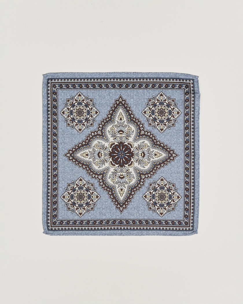 Amanda Christensen Silk Schappe Doublefaced Pocket Square Blue – Blue